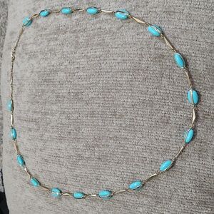 *Flawed* J Crew Blue Lucite, Gold Tone Necklace